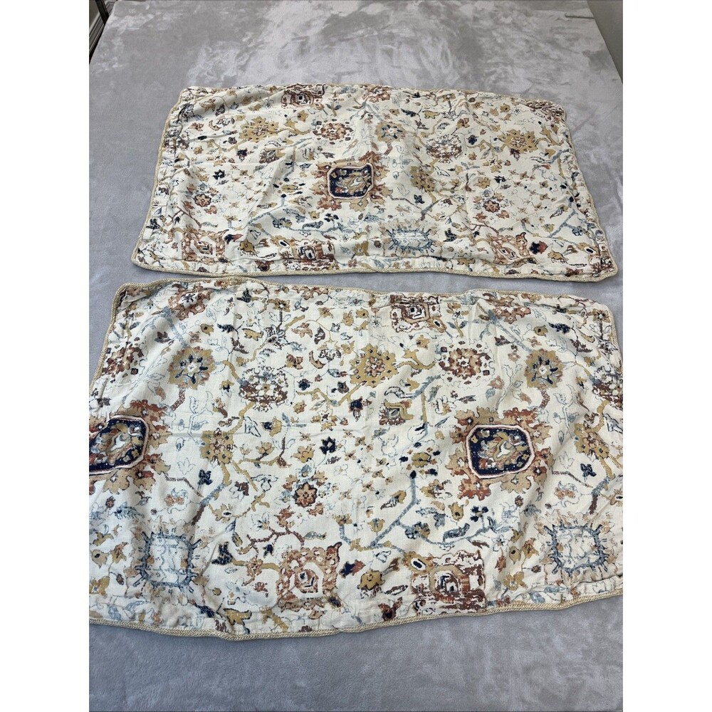 Chaps Pillow Shams Bedroom Bedding Standard 32" X 19" W/‎ Flange & Braided Cord